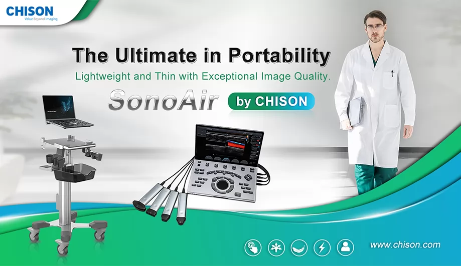 CHISON SonoAir: El sistema de ultrasonido portátil definitivo para diagnósticos seguros y diagnósticos confiables.